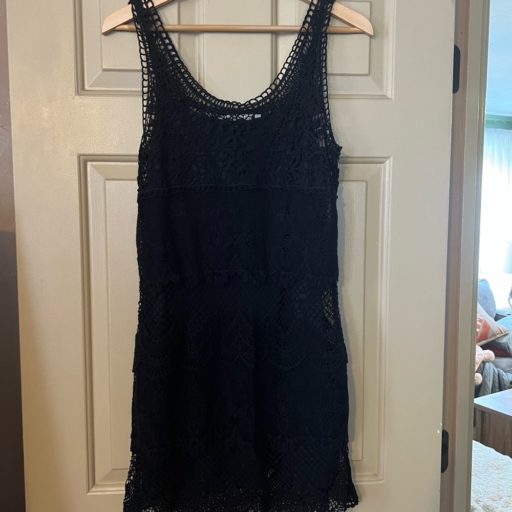 American Eagle Outfitters Black Lace Mini Dress